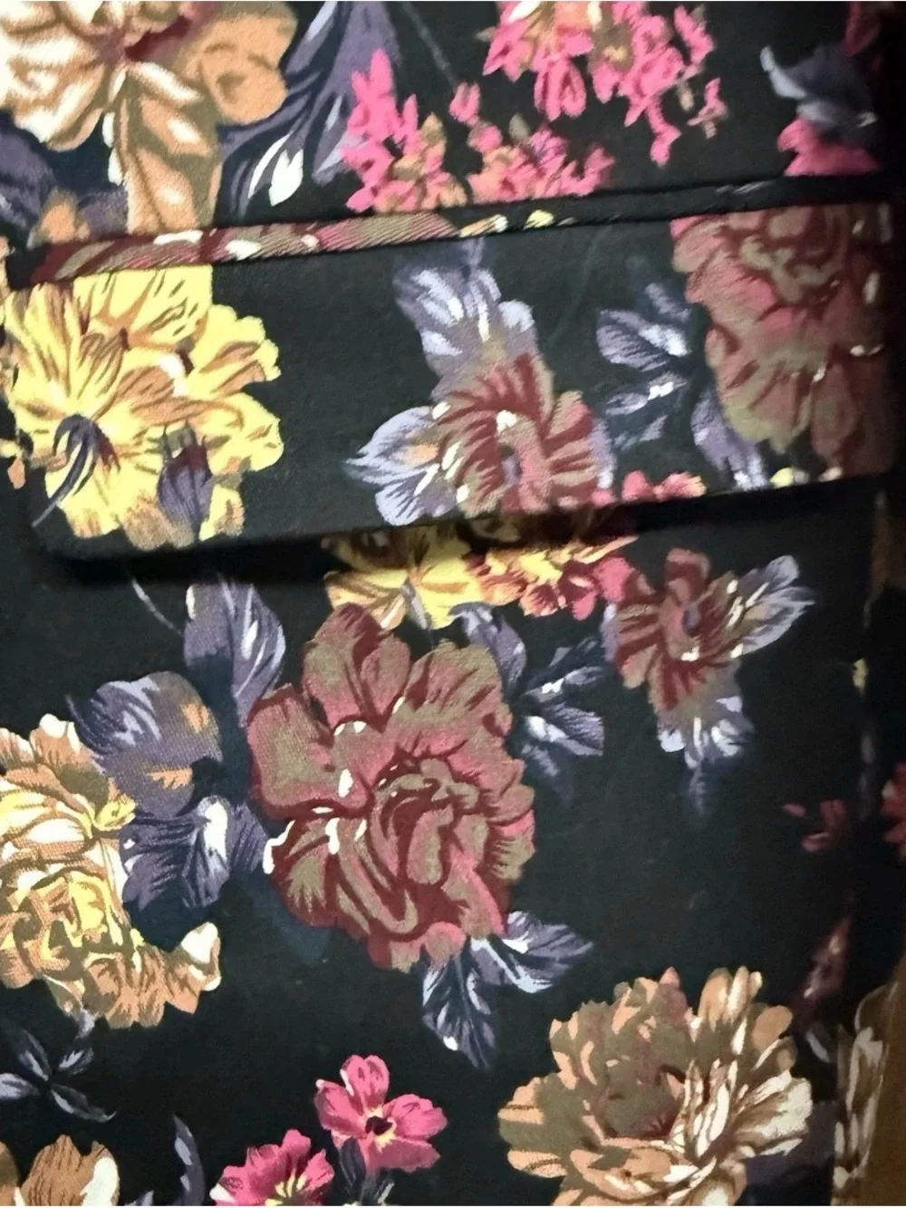 Men’s XL Black Floral Print Blazer Sport Coat Single Button Statement